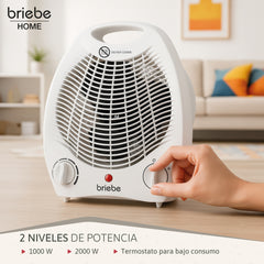 Calefactor Ventilador Eléctrico Portátil 2000W HT1126 Blanco