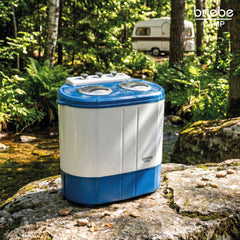 Mini Lavadora briebe Camp Portátil Camping con Centrifugado 3Kg Blanco/Azul
