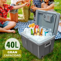 Nevera briebe Camp Portátil Eléctrica de Viaje Camping 40L Gris