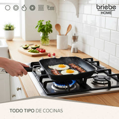 Grill Asador Ondulado Black Titanium 34x24cm