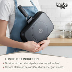 Grill Asador Ondulado Black Titanium 34x24cm