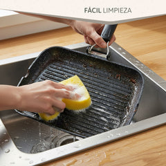 Grill Asador Ondulado Black Titanium 34x24cm