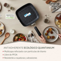 Grill Asador Ondulado Black Titanium 24x24cm