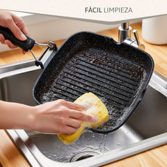Grill Asador Ondulado Black Titanium 24x24cm