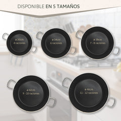 Paellera Inducción Zafrán 46cm 11-12 raciones