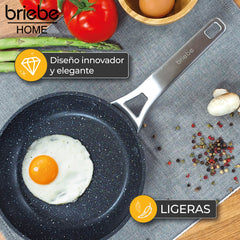 Juego de 3 Sartenes Antiadherentes Inducción Black Titanium Ø 18-20-24 cm