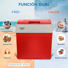 Nevera briebe Camp Portátil Eléctrica de Viaje Camping 28L Roja