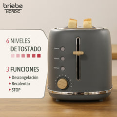 Set Nordic Tostador 2 rebanadas + Tetera Gris