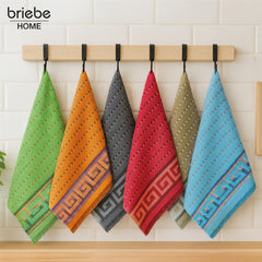 Set de 6 Paños de Cocina briebe Home 100% Algodón Rizo 50X50cm, Alta Absorción y Suavidad