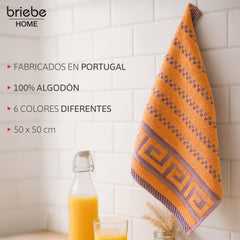 Set de 12 Paños de Cocina briebe Home 100% Algodón Rizo 50X50cm, Alta Absorción y Suavidad