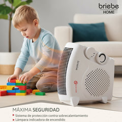 Calefactor Ventilador Eléctrico Portátil 2000W HT1181 Blanco