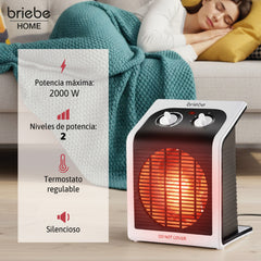 Calefactor Ventilador Eléctrico Portátil 2000W HT1182 Negro