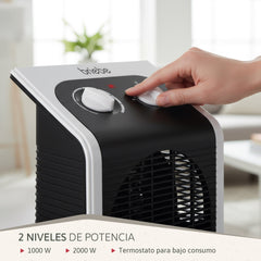 Calefactor Ventilador Eléctrico Portátil 2000W HT1182 Negro
