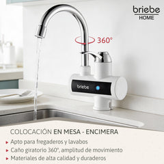 Grifo Eléctrico Instantáneo de Mesa para Cocina Agua Caliente al Instante y Bajo Consumo
