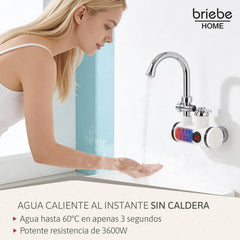 Grifo / Ducha Eléctrico Instantáneo de Pared para Baño Agua Caliente al Instante Indicador Temperatura Bajo Consumo