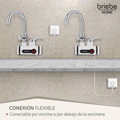 Grifo / Ducha Eléctrico Instantáneo de Pared para Baño Agua Caliente al Instante Indicador Temperatura Bajo Consumo