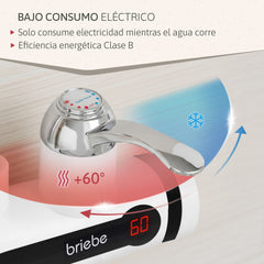 Grifo Eléctrico Instantáneo de Mesa para Cocina Agua Caliente al Instante Indicador Temperatura Bajo Consumo