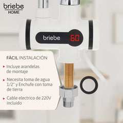 Grifo Eléctrico Instantáneo de Mesa para Cocina Agua Caliente al Instante Indicador Temperatura Bajo Consumo