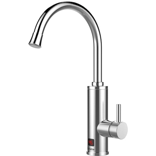 Grifo Eléctrico Instantáneo de Mesa para Cocina Agua Caliente al Instante Indicador Temperatura Acero Inox Bajo Consumo