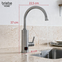 Grifo Eléctrico Instantáneo de Mesa para Cocina Agua Caliente al Instante Indicador Temperatura Acero Inox Bajo Consumo