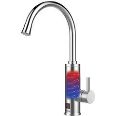 Grifo Eléctrico Instantáneo de Mesa para Cocina Agua Caliente al Instante Indicador Temperatura Acero Inox Bajo Consumo