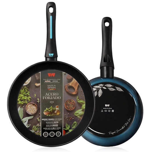 Juego de 2 Sartenes MARE Inducción Acero Forjado Ø 20-24 cm Fabricadas en España