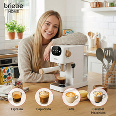 Cafetera Espresso Nordic 20 Bares Compatible Cápsulas Nespresso y Café Molido Blanco