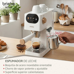 Cafetera Espresso Nordic 20 Bares Compatible Cápsulas Nespresso y Café Molido Blanco