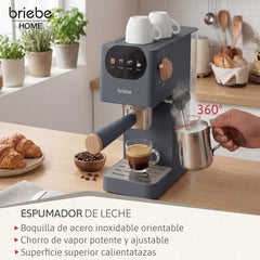 Cafetera Espresso Nordic 20 Bares Compatible Cápsulas Nespresso y Café Molido Gris