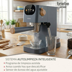 Cafetera Espresso Nordic 20 Bares Compatible Cápsulas Nespresso y Café Molido Gris