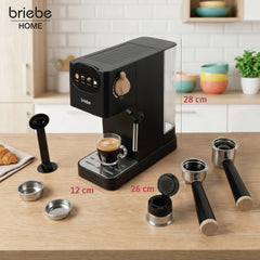 Cafetera Espresso Nordic 20 Bares Compatible Cápsulas Nespresso y Café Molido Negro