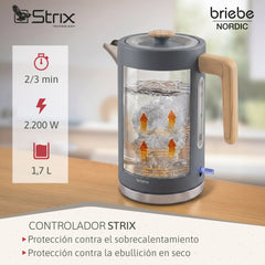 Set Nordic Cafetera Espresso 20 Bares Cápsulas y Café Molido + Hervidor Agua Eléctrico 17L Inalámbrico 2200W + Tostadora Ranura Ancha 2 Rebanadas Gris