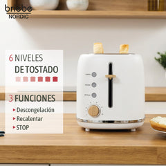 Set Nordic Cafetera Espresso 20 Bares Cápsulas y Café Molido + Hervidor Agua Eléctrico 17L Inalámbrico 2200W + Tostadora Ranura Ancha 2 Rebanadas Blanco