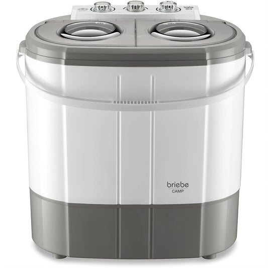 Mini Lavadora briebe Camp Portátil Camping con Centrifugado 3Kg Blanco/Gris