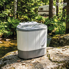Mini Lavadora briebe Camp Portátil Camping con Centrifugado 3Kg Blanco/Gris