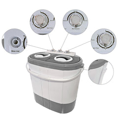 Mini Lavadora briebe Camp Portátil Camping con Centrifugado 3Kg Blanco/Gris