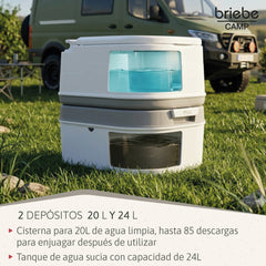WC briebe Camp Comfort Inodoro Portátil Químico Adultos Potty 24L Camping Camper Blanco