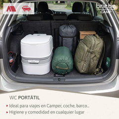 WC briebe Camp Comfort Inodoro Portátil Químico Adultos Potty 24L Camping Camper Blanco