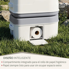 WC briebe Camp Comfort Inodoro Portátil Químico Adultos Potty 24L Camping Camper Blanco