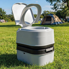 WC briebe Camp Comfort Inodoro Portátil Químico Adultos Potty 24L Camping Camper Gris