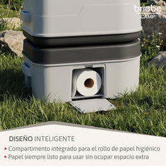 WC briebe Camp Comfort Inodoro Portátil Químico Adultos Potty 24L Camping Camper Gris