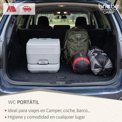 WC briebe Camp Compact Go Inodoro Portátil Químico Adultos Potty 10L Camping Camper