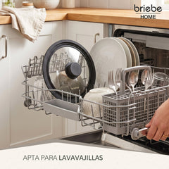 Tapa Sartén Universal Olla Cacerolas Multidiámetro 28-30-32cm Borde Silicona Cristal Válvula