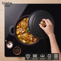 Batería Cocina Inducción Totem Apilable 4 Piezas Ø 22cm Antiadherente Cerámico Negro