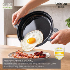 Batería Cocina Inducción Totem Apilable 4 Piezas Ø 22cm Antiadherente Cerámico Gris