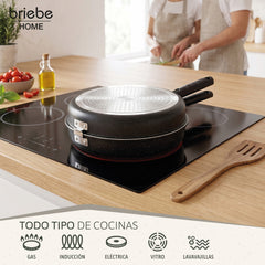Sartén para Tortilla de Patatas Doble Inducción 24cm Antiadherente Negro