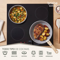 Batería Cocina Nordic Nest Inducción Cerámica Mango Extraíble Apilable 13 Piezas Blanco