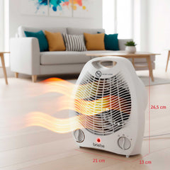 Calefactor Ventilador Eléctrico Portátil 2000W HT1126 Blanco