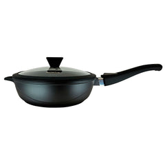 Juego 2 Sartenes Granitec Inducción Antiadherentes Ø 24-28 + 2 Mangos Extraíbles + Tapas