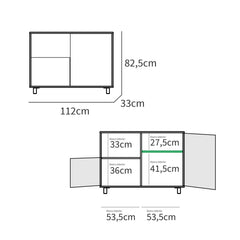 Aparador Nova 83x112x33 Cambrian/blanco